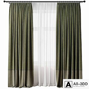 Curtain with rod 19 Green curtain HBH