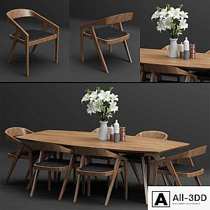 Katakana Dining Set (Table + Chairs )by Dare Studio