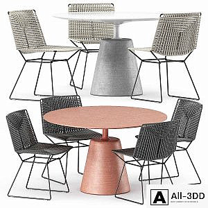 NEIL TWIST CHAIR and ROCK TABLE by Mdf Italia