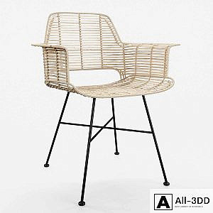 HKLiving Rattan Tub Chair - Natural + Black version