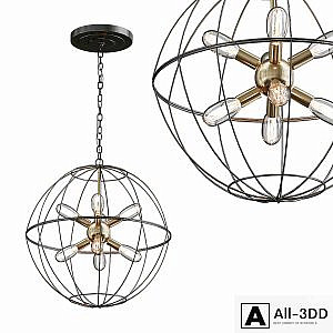 YOUNG HOUSE LOVE LARGE WIRE GLOBE SPUTNIK CHANDELIER