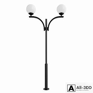 Park street metal support, pole for 2 lamps Shar