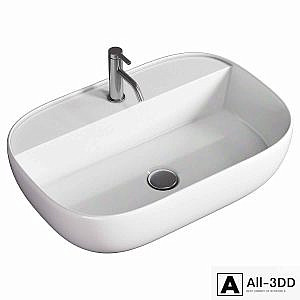 Oval White Ceramic Vessel Sink