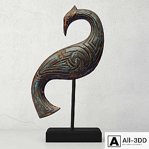 Bali Jackfruit Wood Bird On Stand