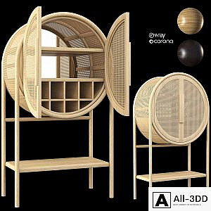 cane bar cabinet
