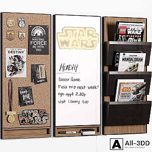 Pottery Barn Star Wars Trenton Corkboard, Whiteboard & File Organizer for Teenagers and Kids
