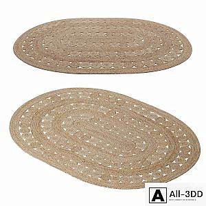 Oval jute carpet AFTAS
