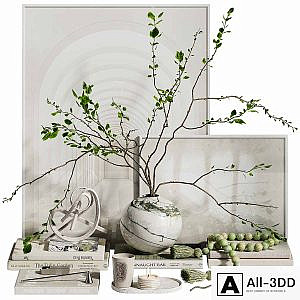Decorative set with branches in a vase ch4
