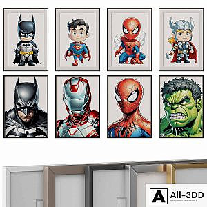 Pictures for children's room "Superheroes"