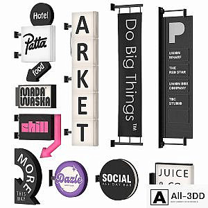 Set of 10 facade console signs