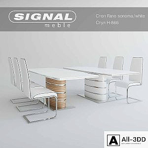 Table FANO sonoma / white chair H-866 Signal