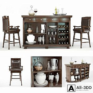 Porter Bar stand and stool