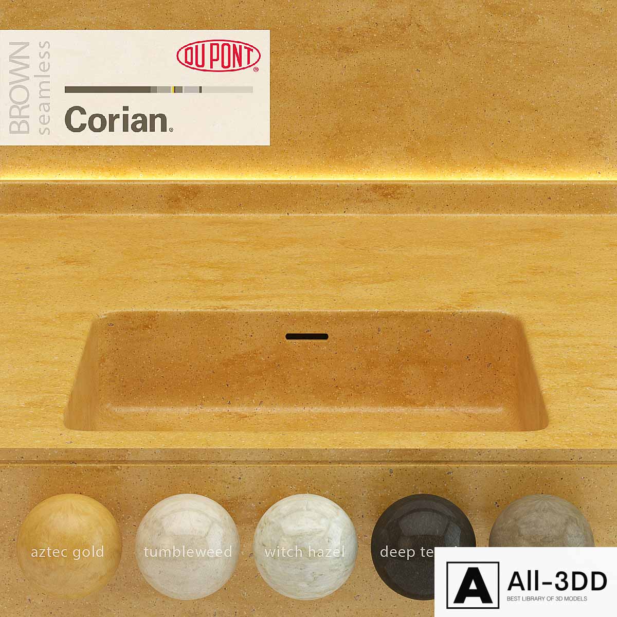 Dupont Corian Kitchen Countertops Brown 4 modern interior 3D model Dupont Corian Kitchen Countertops Brown 4
