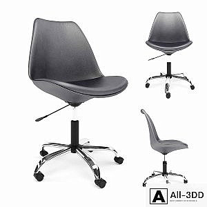Office chair Black Armless Swivel Office Desk Chair with Cushion Seat