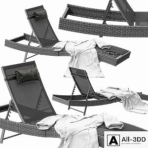 Polyrattan Sonnenliege Delphine grau