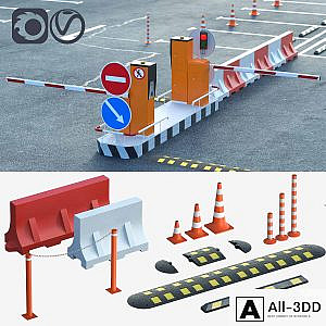 Equipment for the creation of parking lots, road fences