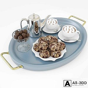 Hot chocolate on a tray