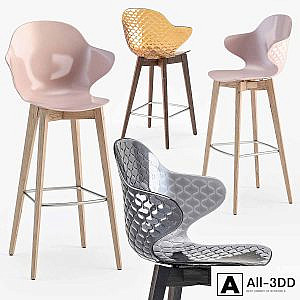 Calligaris saint tropez wood stool