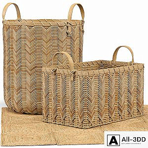 Petaluma Basket, Seagrass Squares Rug
