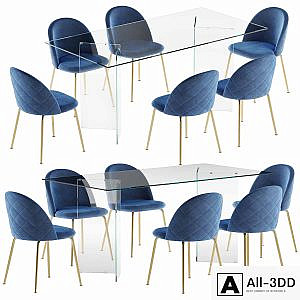 La forma table Burano & Mystere chair dining set 1