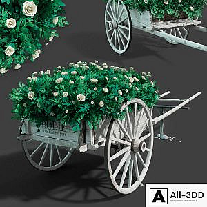 Cart with flowers