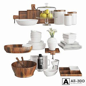Kitchen Set Wood and White