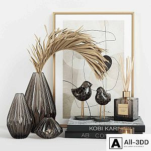 Decorative Set with Glass Birds