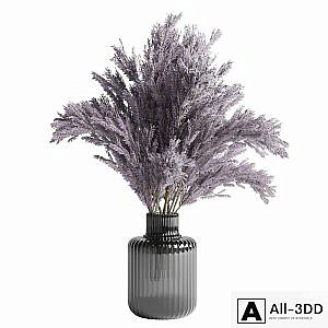 bouquet dry lavender vase glass