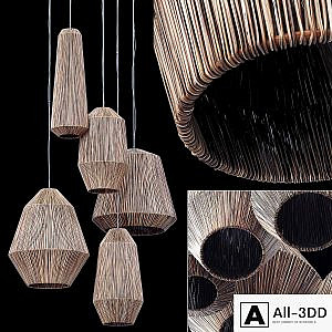 Lamp barrel big rattan n6 / Chandelier barrel wicker rattan No. 6