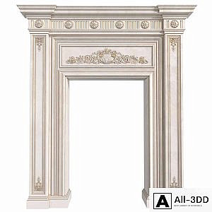 Doorway in classic style with decorative plaster. Door Portal. Classic Doorway.Classic Architecture Arch.arched doorway
