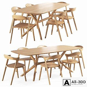 Oak-bok chair oak-x table