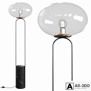 Polo black marble floor lamp by CB2
