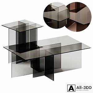 Westwing Collection Anouk Glass Side and Coffee Table
