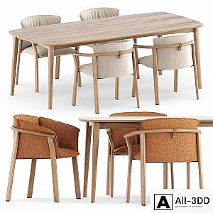 Lamorisse 3686 chair and 3687 chair by Pedrali and Grasshopper table by Karpenter