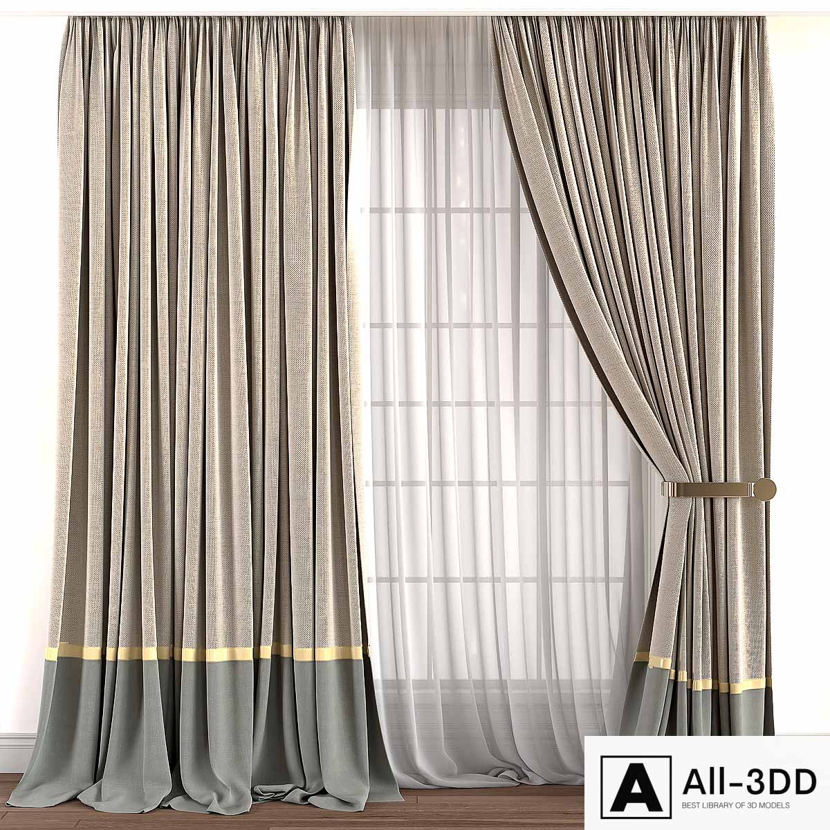 Curtain for Interior 015 modern interior 3D model Curtain for Interior 015