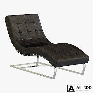 RH Modern Rossi Tufted Leather Chaise