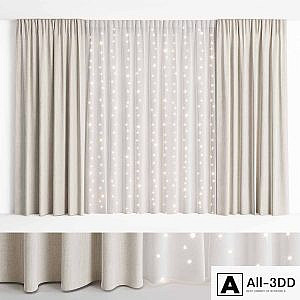 Curtains with garland NG1