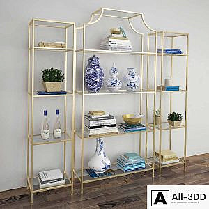 Chloe Etagere_Gold iron shelf