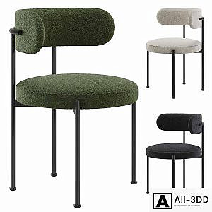 INESSE BOUCLE DINING CHAIR-CB2