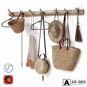 decorative set 001 wall hangers bag hat