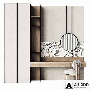 Dressing table with marble trim