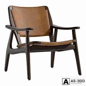 Dania Leather Chair Medium Brown
