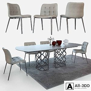 Table and chairs Bontempi Casa