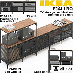 FJALLBO (FIELLBO) TV STORAGE COMBINATION