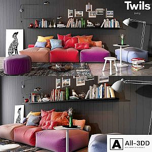 Twils soft poufs set