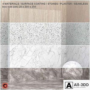 4 materials (seamless) - stone, plaster - set 11