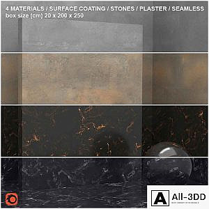 4 materials (seamless) - stone, plaster - set 15