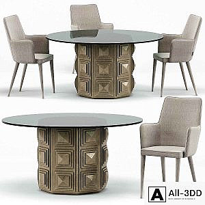 Holen Dining Chair, Gwyneth Round Dining Table