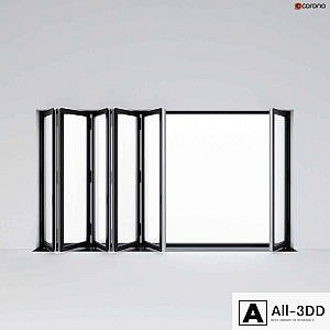 Sliding aluminum window accordion (door)