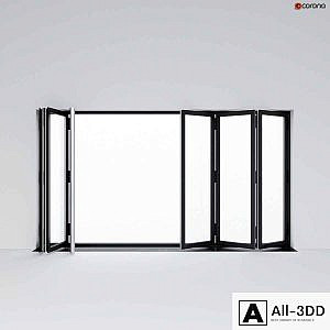 Sliding aluminum window accordion (door)